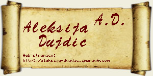 Aleksija Dujdić vizit kartica